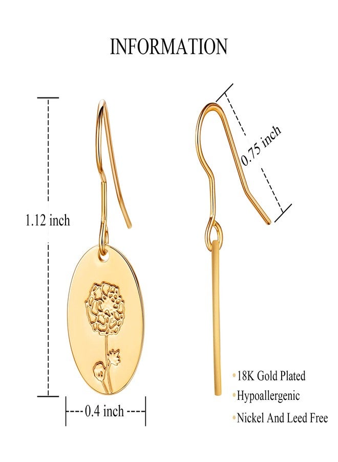 Moodear Trendy Earrings for Women - Dainty Flower Dangle Earrings - Minimalist 14K Gold Plated Boho Hypoallergenic Statement Jewelry - Birthday Gift for Her（Forget me not） - Image 5
